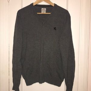 Express • V-Neck Sweater in Gray • M